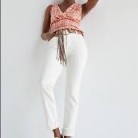 Size 31 Pilcro and the Letterpress WHITE HIGH RISE CIGARETTE STRAIGHT JEAN!!!! - Picture 4 of 8